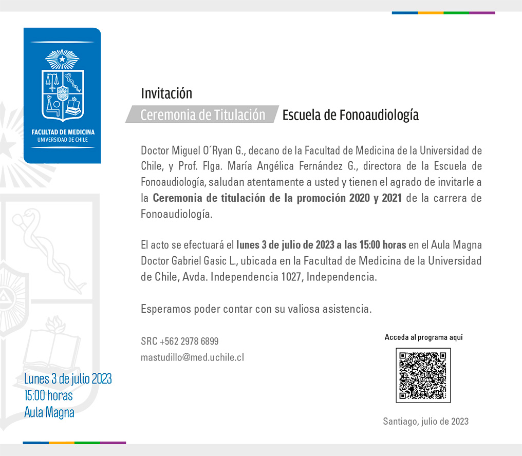 Invitación Ceremonia de Titulación Escuela de Fonoaudiología
